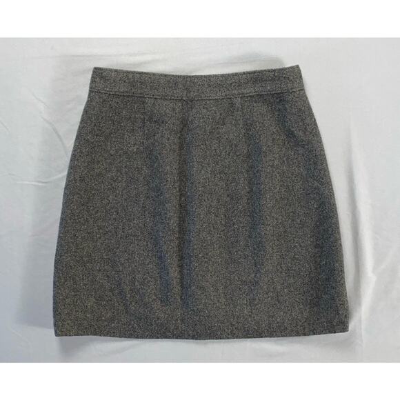 Madewell F9118 Studio Zip A-Line Stretch Wool Blend Flannel Lined Skirt. 0, MINT - Picture 4 of 5
